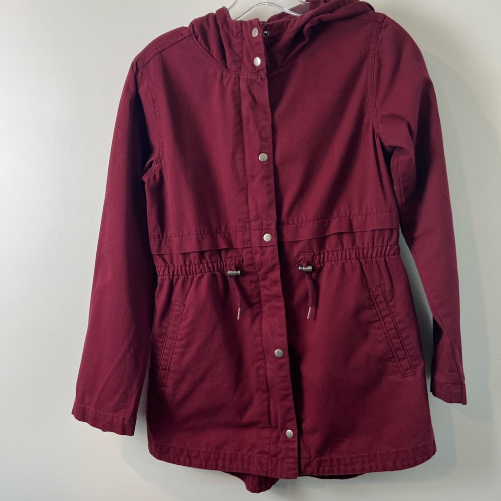 Old Navy Girls Military Field Jacket in Maroon SZ XL (14) Color is Wine stain